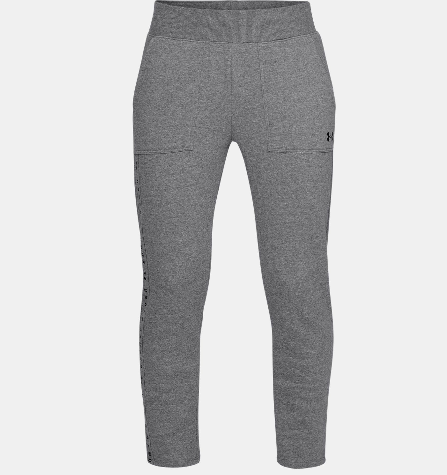 Kvinders Under Armour - Rival Fleece Trousers - Black and Grey S thumbnail