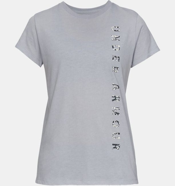 Kvinders Under Armour vertical wordmark Graphic T-shirt - Stealth Grey thumbnail