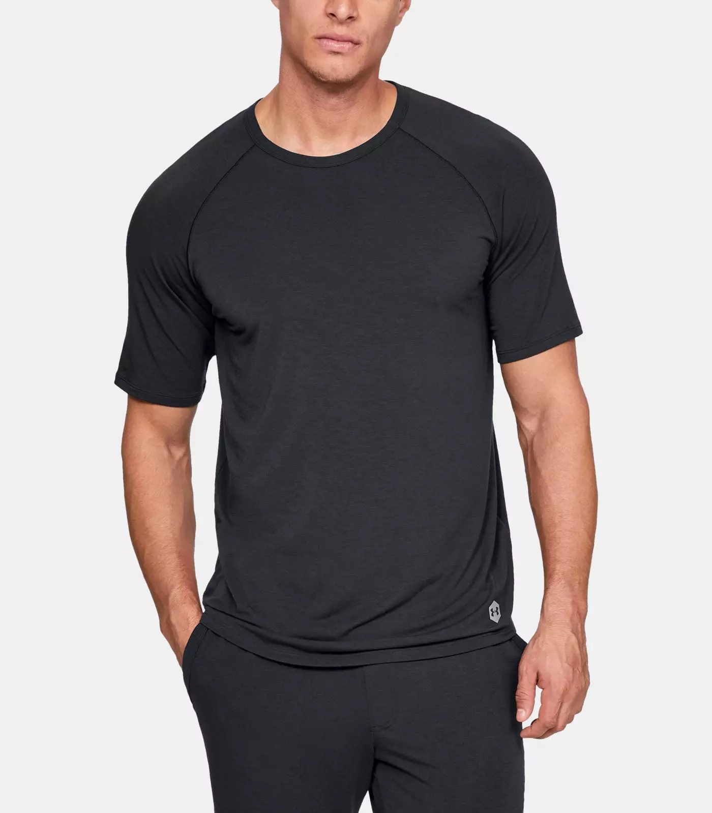 Mænds Under Armour Recovery Sleepwear kortærmet T-shirt - Sort L thumbnail