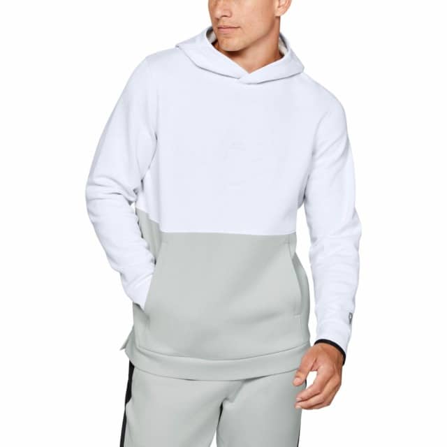 2: Mænds Under Armour Recovery Fleece Graphic Hoodie - Hvid M