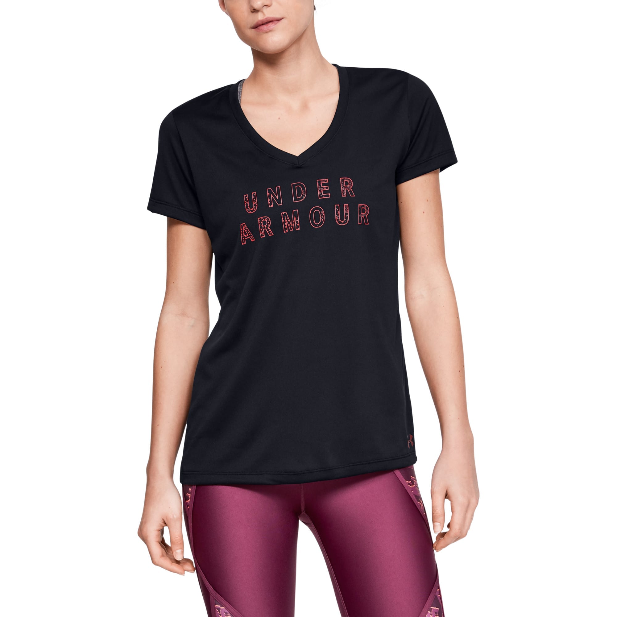 Kvinders Under Armour - T-shirt med V-Hals - Black S 003 - Black thumbnail