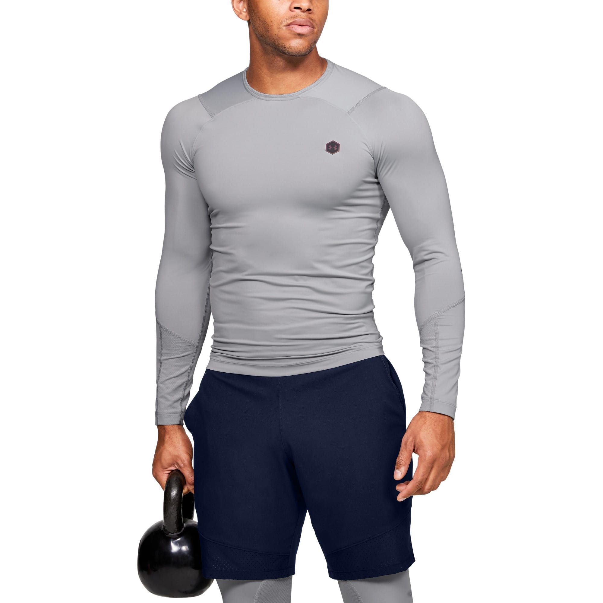 Mænds Under Armour - Rush Compression Longsleeve - Grey S thumbnail