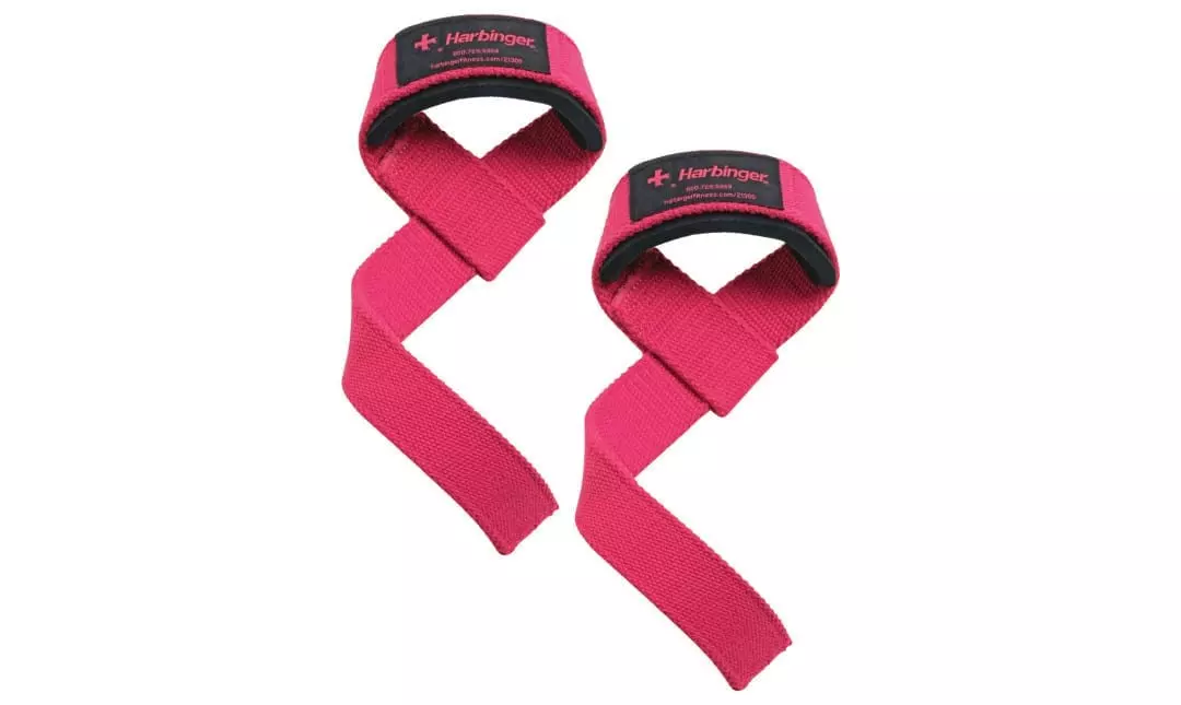 Harbinger - Padded cotton Lifting Straps - Pink thumbnail
