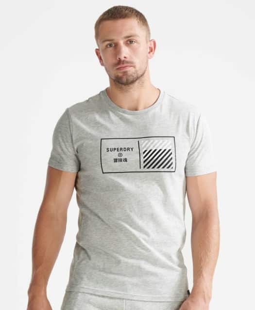 SuperDry Sport - Train Core Graphic Tee - Grey Marl thumbnail