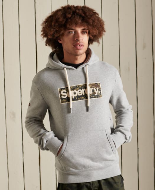 SuperDry Sport - Core Logo Infill Hoodie - Grey Marl XL thumbnail
