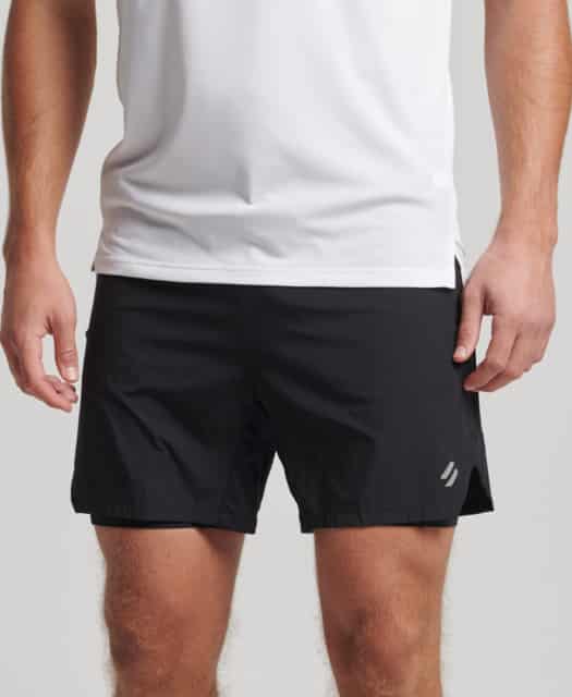SuperDry Sport - Run Premium Layered Shorts - Black L thumbnail