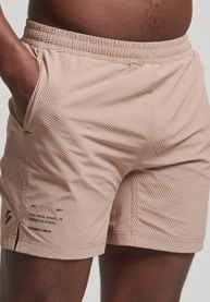 SuperDry Sport - Core Multi Sport Shorts - Dark Taupe Spliced Stripe S thumbnail