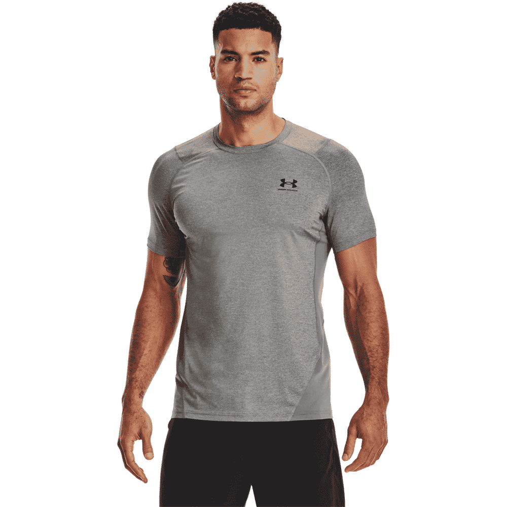 Under Armour Mænd - HeatGear Armour Fitted Shortsleeve - Carbon Heather XS thumbnail