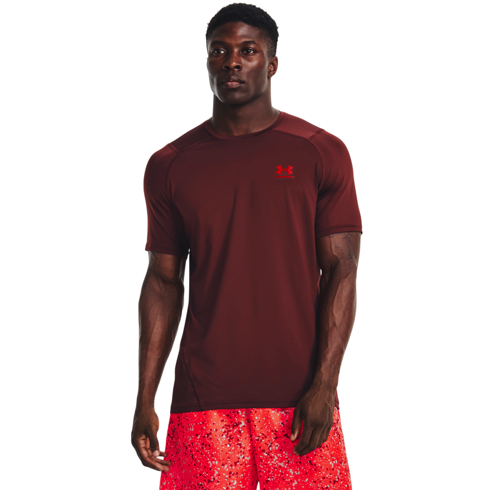 Under Armour Mænd - HeatGear Armour Fitted Shortsleeve - Chestnut Red 4XL thumbnail