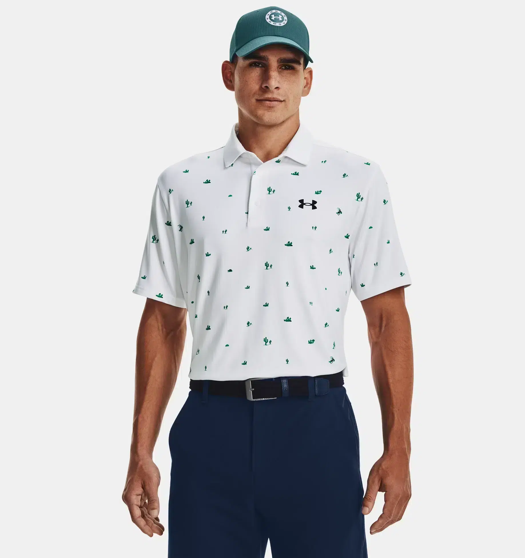 Under Armour Mænd - Playoff 3.0 Printed Polo - White / Birdie Green M thumbnail