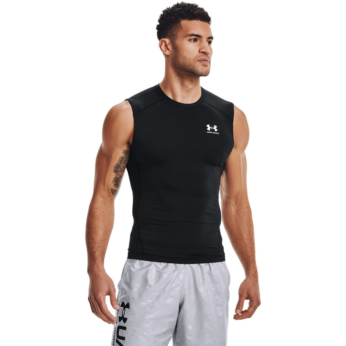 Mænds Under Armour - Compression Sleeveless T-shirt - Black S thumbnail