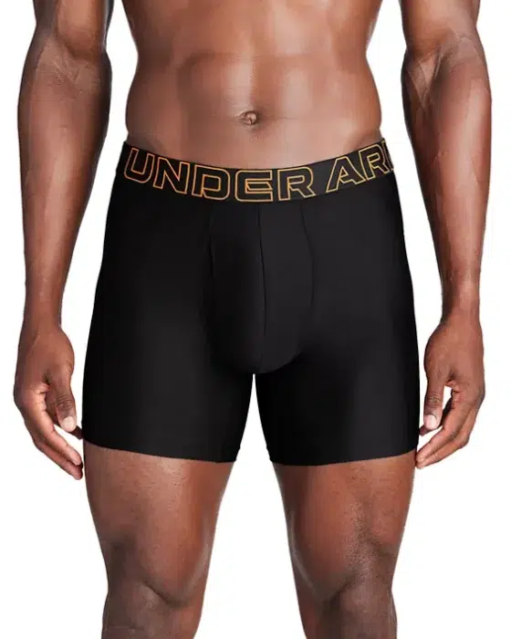 Under Armour Mænds - Tech 6" Boxer Shorts 3-Pack - Black / Phoenix Fire