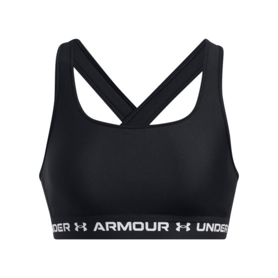 Kvinders Under Armour - Mid Crossback Sports Bra - Black / White