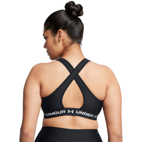 Kvinders Under Armour - Mid Crossback Sports Bra - Black / White