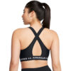 Kvinders Under Armour - Mid Crossback Sports Bra - Black / White