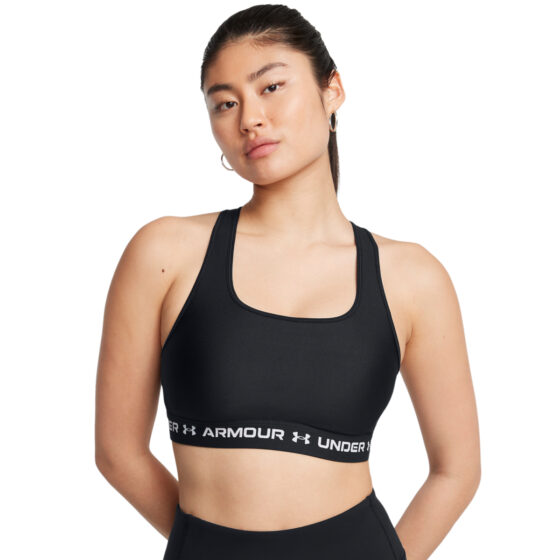 Kvinders Under Armour - Mid Crossback Sports Bra - Black / White