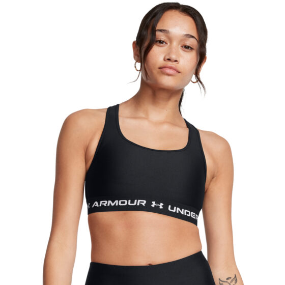 Kvinders Under Armour - Mid Crossback Sports Bra - Black / White