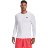 Mænds Under Armour - HeatGear Armour Fitted LS - White