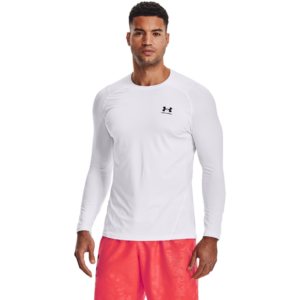 Mænds Under Armour - HeatGear Armour Fitted LS - White