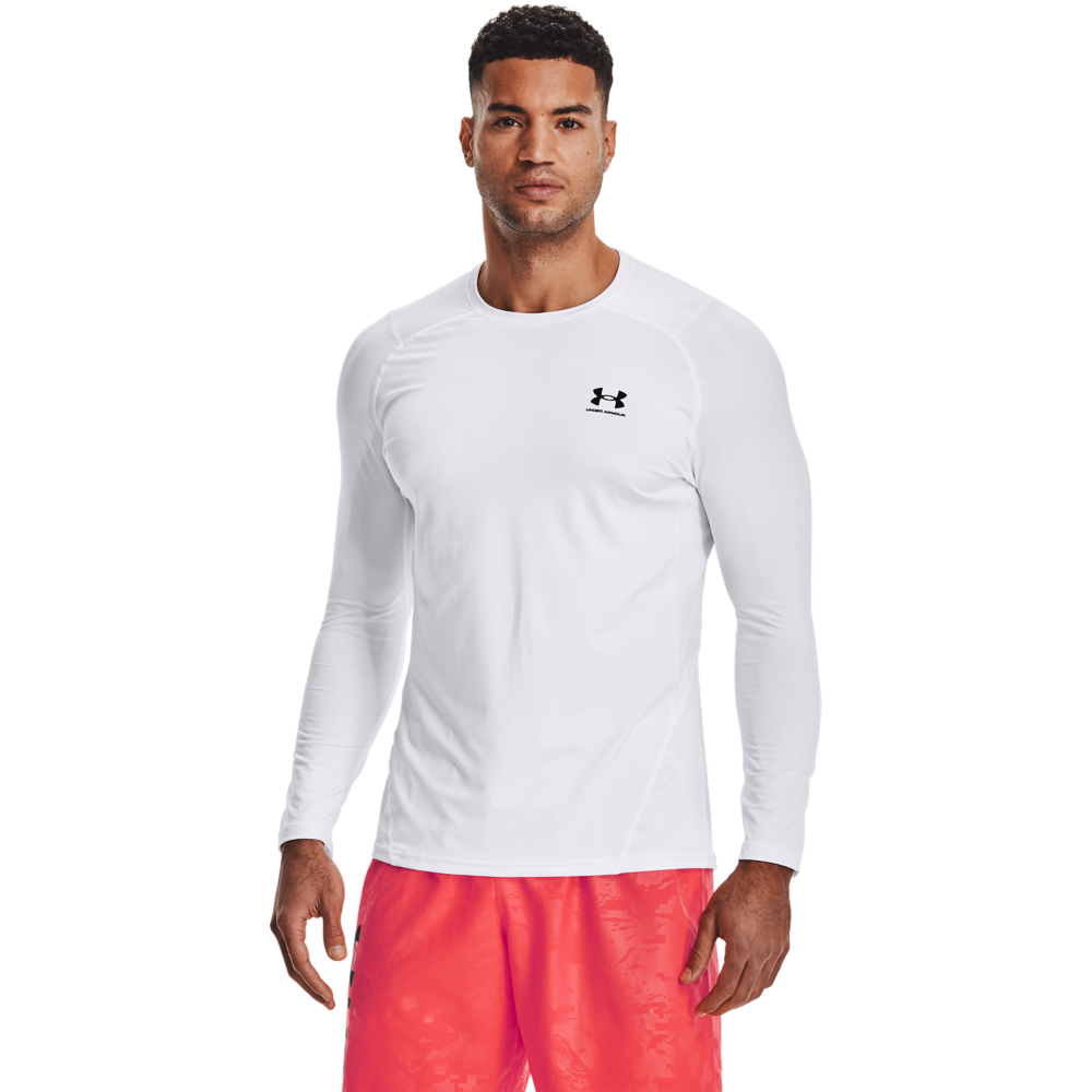 Mænds Under Armour - HeatGear Armour Fitted LS - White XL