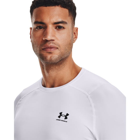 Mænds Under Armour - HeatGear Armour Fitted LS - White