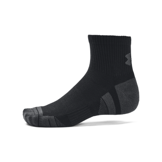 Under Armour Sokker - Performance Tech 3-Pack Quarter Socks - Black / Jet Gray