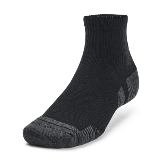 Under Armour Sokker - Performance Tech 3-Pack Quarter Socks - Black / Jet Gray