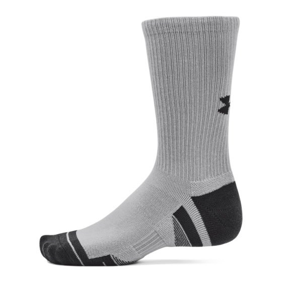 Under Armour Sokker - Performance Tech 3-Pack Crew Socks - Mod Gray / White