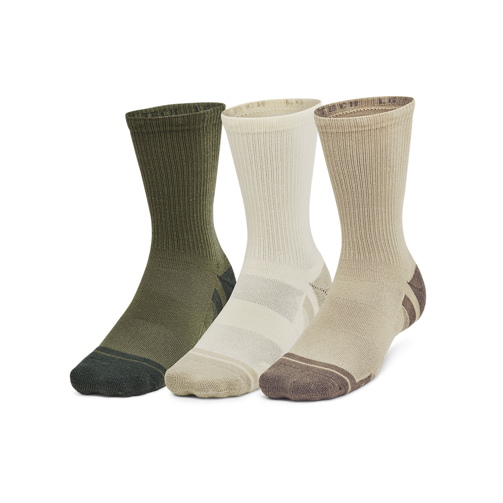 Under Armour Sokker - Performance Tech 3-Pack Crew Socks - City Khaki / Ivory Dune L